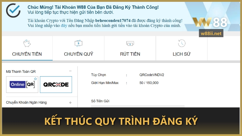 Kết thúc quy trình đăng ký