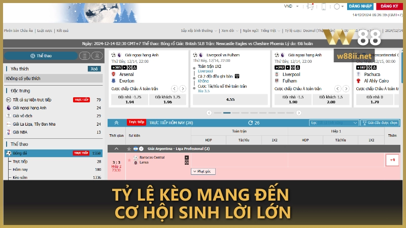 Tỷ lệ kèo mang đến cơ hội sinh lời lớn