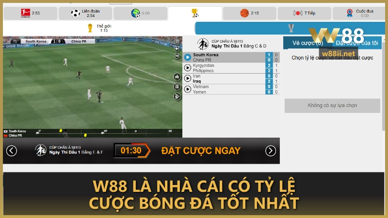 W88 là nhà cái có tỷ lệ cược bóng đá tốt nhất